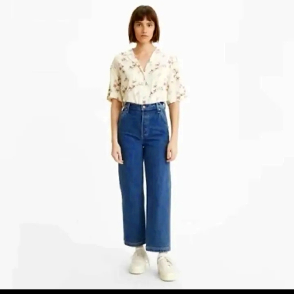Levis Utility Carpenter Ribcage Straight Leg Button Fly Jeans Womens 31w x26.5L